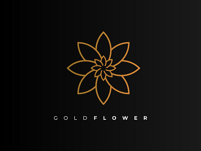 Gold Flower beauty brand concept fashion female feminine feminine logo flat logo minimal