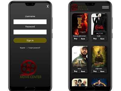 MovieCenter design figma ui ux ux design xd