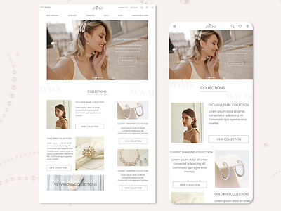 Jewellery website and mobile adaptation design