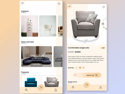 Furniture app app branding design figma freelance graphic design illustration logo ui