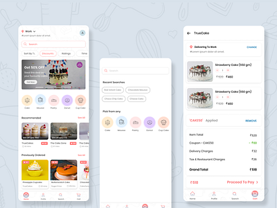 Cake Delivery App app appdesign blender branding delivery design figma fooddelivery graphic design illustration logo ui ux vector