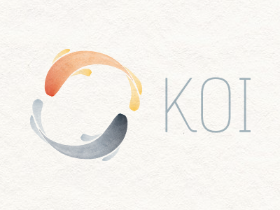 Finalised Koi logo carp fish japan japanese koi logo paint watercolor watercolour
