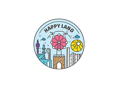Happy Land arab colorful disney games land line art park saudi