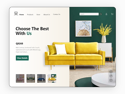 sofa shop app design graphic design typography ui web website