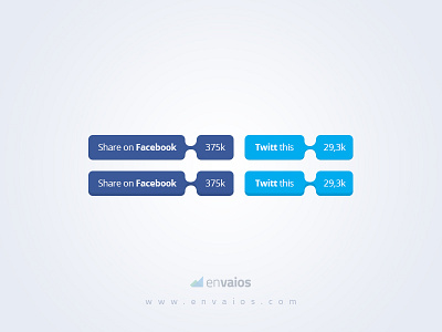 Social Media Buttons PSD - Share Button button design facebook button facebook share flat share buttons social buttons social media buttons twitter button twitter share