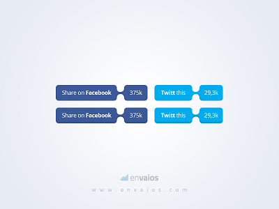 Social Media Buttons PSD - Share Button