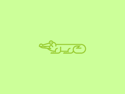 Croc crocodile cute geometric green line mean nice simple