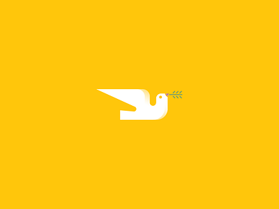 Peace man bird dove gradient peace simple wings yellow