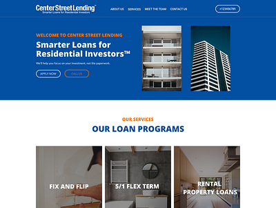 Real Estate Lending Company Homepage branding design