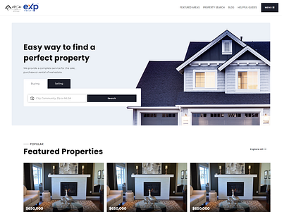 Real Estate Homepage Web design branding figma ui wordpress