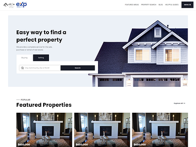 Real Estate Homepage Web design