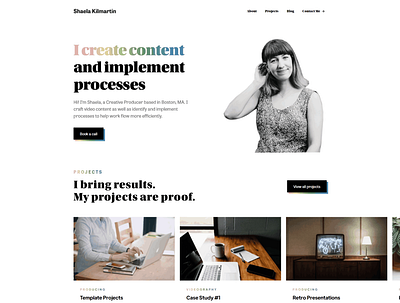 Shaela Kilmartin Portfolio figma landing page portfolio ui webflow