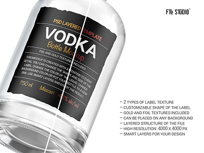 Download Gin Vodka Bottles Mockup By Fto Studio On Dribbble