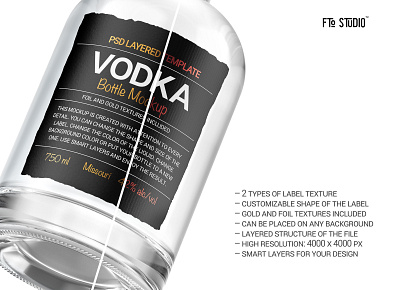 Gin/Vodka Bottles Mockup alcohol alcohol bottle gin layered mockup mockup psd mockup template psd vodka