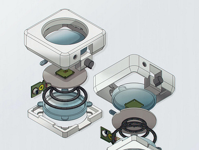 Shift Lamp, 2016 3d cutaway diagram exploded illustration model