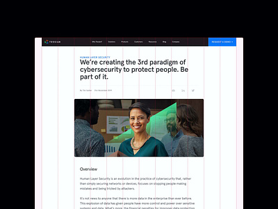 Tessian Website, 2019 b2b blog cybersecurity security technology thought leadership ux website