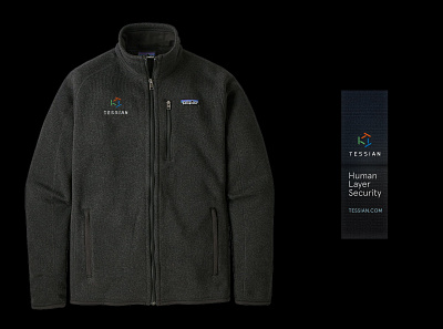 Tessian Brand System — Patagonia Fleece, 2021 b2b cybersecurity fleece identity merch mockup patagonia swag