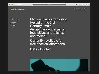 Personal Website — Studio Webpage