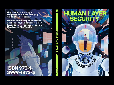 Human Layer Security Magazine — Cover Spread b2b cybersecurity identity illustration magazine
