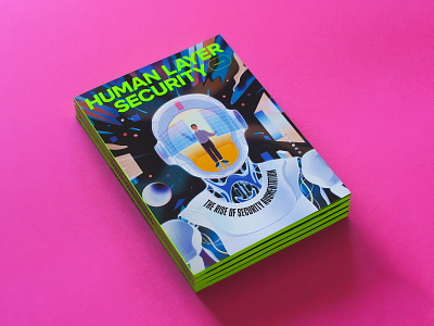 Human Layer Security Magazine — Cover b2b cybersecurity identity neon pantone