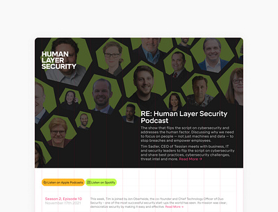 Human Layer Security — Podcast Webpage cybersecurity identity podcast webpage