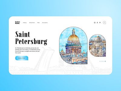 City tour webpage city explore figma graphic design landingpage russia saint petersburg travel ui ux webpage website
