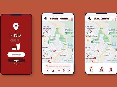 A location tracking app for a food company dailyui