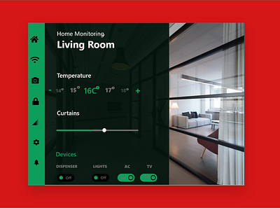 A monitoring app for a living room dailyui