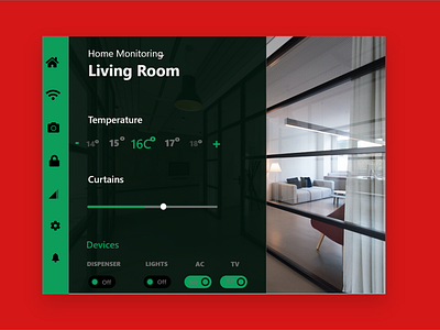 A monitoring app for a living room