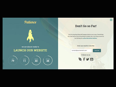 Freebie: Patience Responsive Coming Soon Page