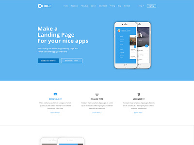 Dodge App Landing Page Template by Code Passenger on Dribbble