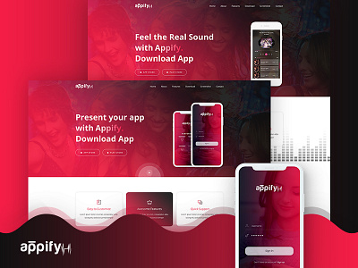 Appify - App Landing Template app app landing landing page music app onepage