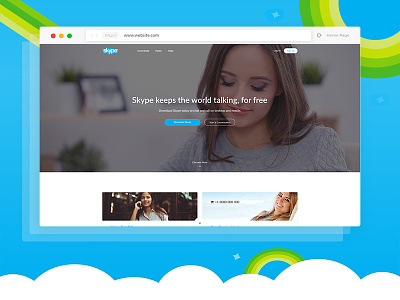 Skype Web UI Re-design Concept app landing presentation product landing saas skype skype web ui software