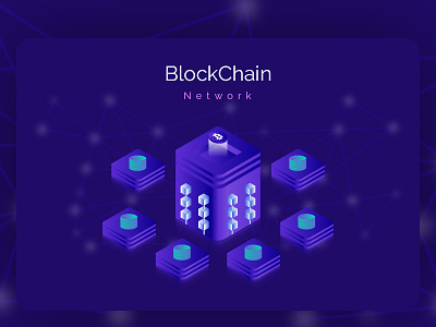 Blockchain Network Isometric Illustration blockchain crypto currency ico isometric