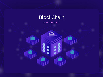 Blockchain Network Isometric Illustration