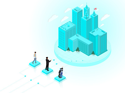 Isometric City - Our Mission building city illustration isometric mission people town