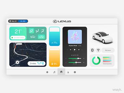 Car Dashboard / Infotainment UI - Lexus adobe photoshop adobe xd car car app dashboard dashboard design dashboard ui infotainment ui ui ux ui ux design ui design ui ux uidesign uiux