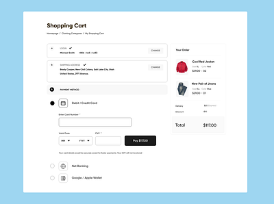 06. Shopping Cart UI cart concept design minimal shopping ui web