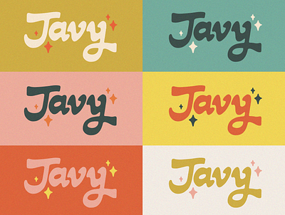 Javy Coffee Custom-Lettered Logo Design branding bright coffee colorful custom lettering logo mid century modern modern retro vintage