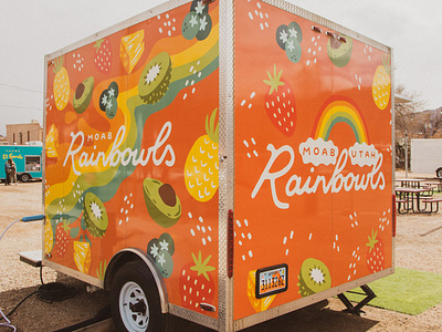 Moab Rainbowls Branding & Food Truck Wrap Design branding colorful desert design food truck fruit moab rainbow utah wrap