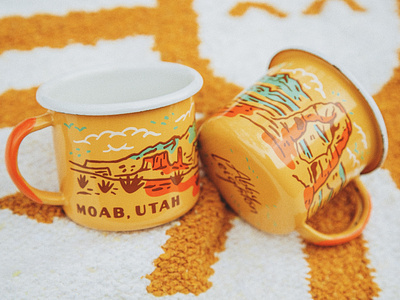 Moab, Utah Keepsake Enamel Mug Design by Abby Leighton arch arches coffee custom delicate desert enamel enamelware moab mug retro souvenir utah vintage