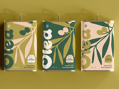 Olea Olive Oil Branding and Packaging by Abby Leighton branding can custom font food lettering logo design oil olive packaging