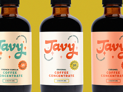 Javy Coffee Label Design bold brand branding coffee custom design hand lettering heritage javy label lettering logo logotype mcm mid century modern modern packaging retro vintage