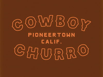 Cowboy Churro Alternate Logo branding california churro cowboy desert design logo old pioneertown retro vintage west western wild