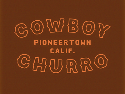 Cowboy Churro Alternate Logo branding california churro cowboy desert design logo old pioneertown retro vintage west western wild