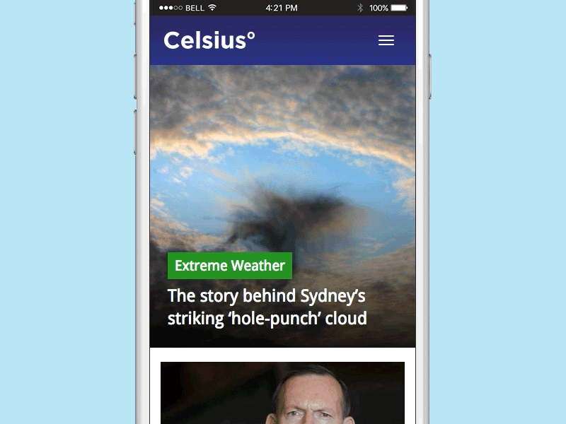 Celsius Site Design Prototype v1 carousel design weather