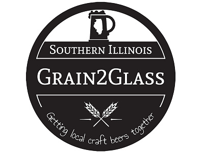 Southern Illinois Grain2Glass Logo craft beer design emblem grain2glass logo