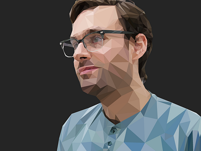 Low-poly Portrait facets glasses headshot illustration lowpoly polygon polygons portrait triangle triangulation