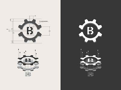Gearing Up b brooklyn design gears illustration isometric logo low poly technical united vector