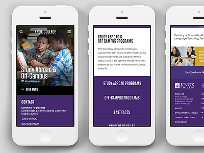 Knox College Mobile Website college design flat graphic layout mobile simple ux website